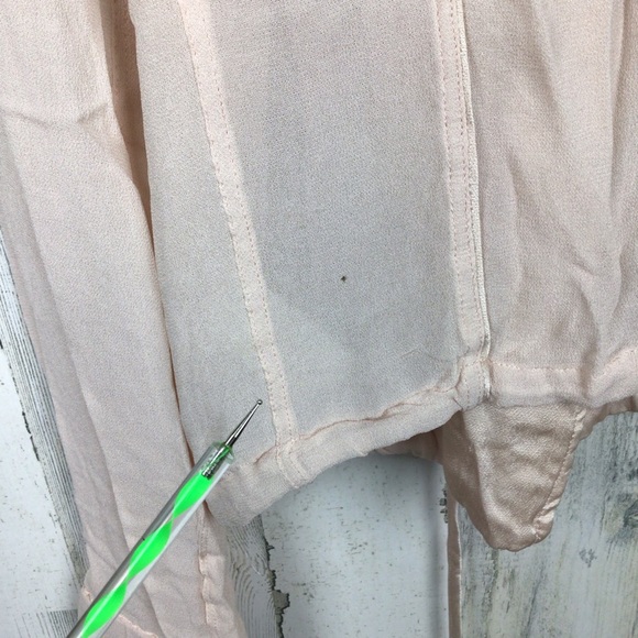 Blank NYC Sheer Lightweight Asymmetric Zip Sheer Moto Jacket Shirt Blush S. - Picture 7 of 8